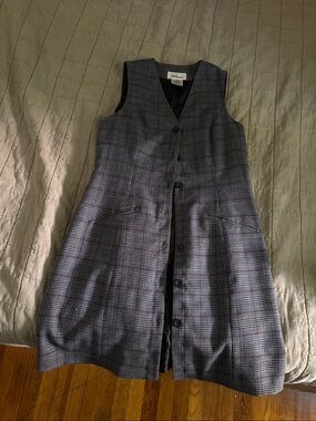 Worthington dress in black, red check (size 4P)